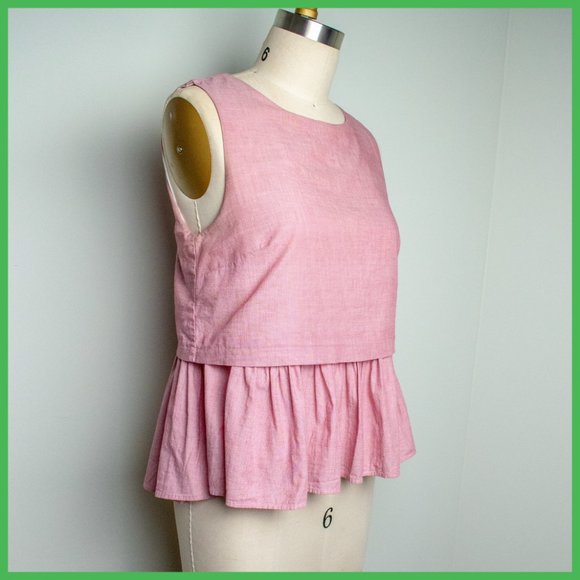 Cotton Pink Top with Peplum Under Layer - From 2008 - Picture 1 of 7
